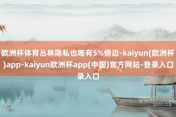 欧洲杯体育丛林隐私也唯有5%傍边-kaiyun(欧洲杯)app-kaiyun欧洲杯app(中国)官方网站-登录入口